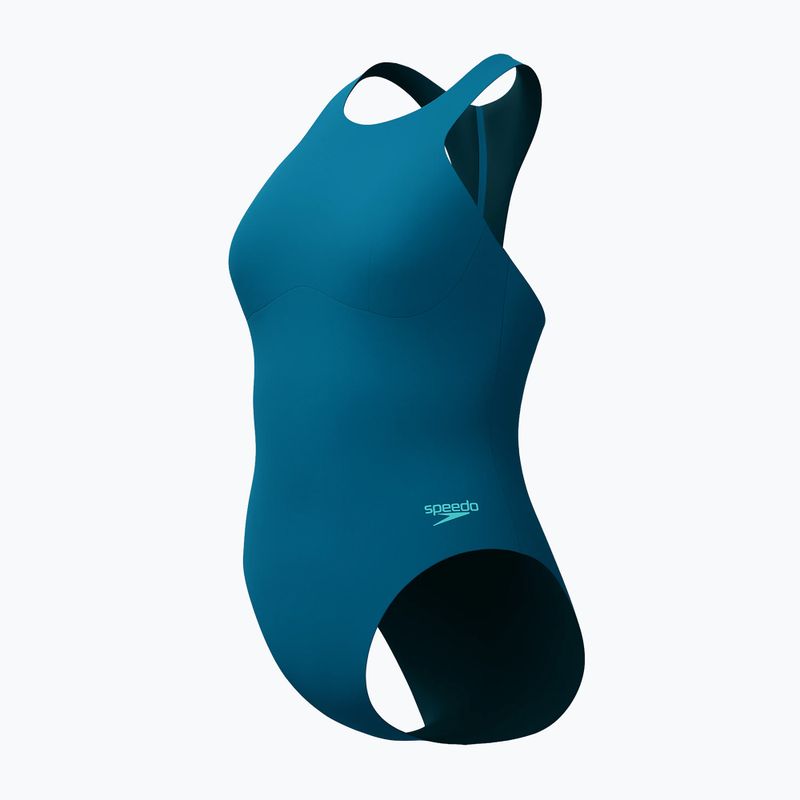 Dámské jednodílné plavky Speedo Racer Zip with Built in Swim Bra dark teal 8