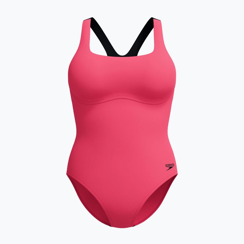 Dámské jednodílné plavky Speedo Flex Band with Swim Bra raspbery fill/vermilion/punch 7