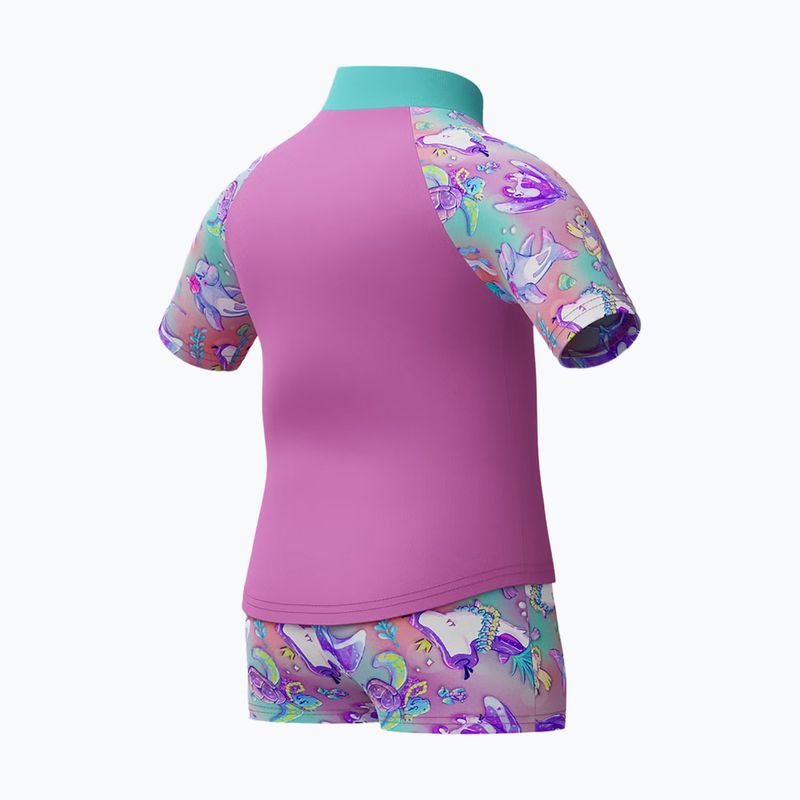 Dětské dvoudílné plavky Speedo Digital Rash Top Set neon violet 3
