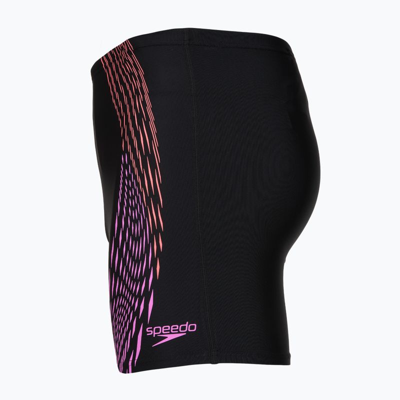 Pánské plavecké jammery Speedo Duo Logo Print Mid Jammer black/coral sands/neon violet 3