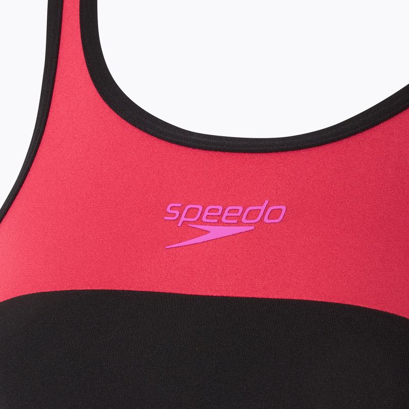 Dámské jednodílné plavky Speedo High Neck Splice Cross Back rapsberry fill 3