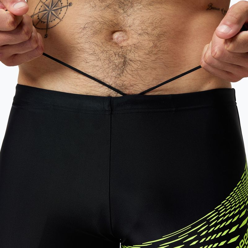 Pánské plavecké boxerky  Speedo Medley Logo Aquashort black/hyper yellow 4