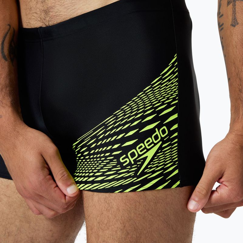 Pánské plavecké boxerky  Speedo Medley Logo Aquashort black/hyper yellow 3