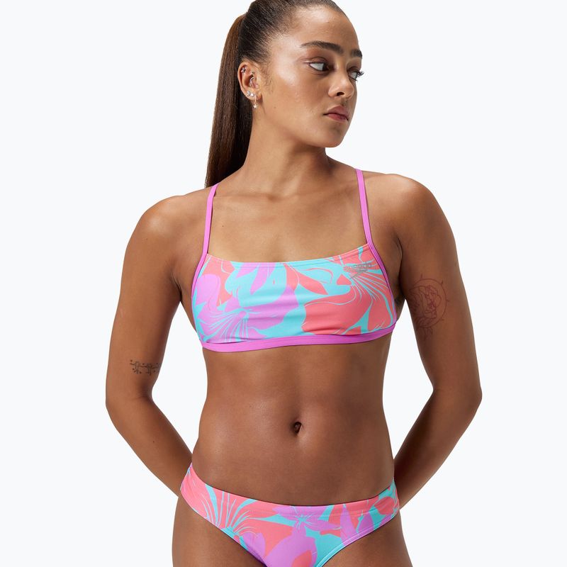 Horní díl plavek Speedo Allover Digital Crossback Crop Top kaluna floral/arctic glass 3