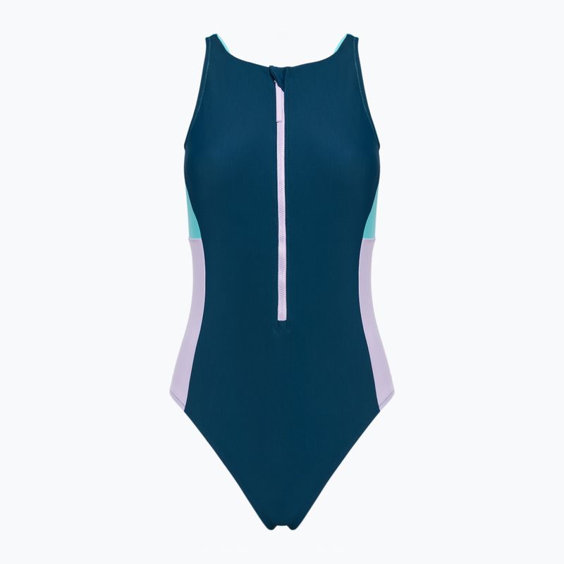 Dámské jednodílné plavky Speedo Zip Colorblock dark teal