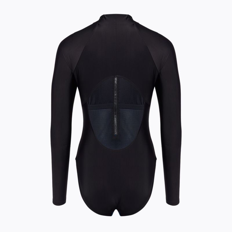 Dámské jednodílné plavky Speedo Printed LS Zip One Piece rapture glow/dark teal 2