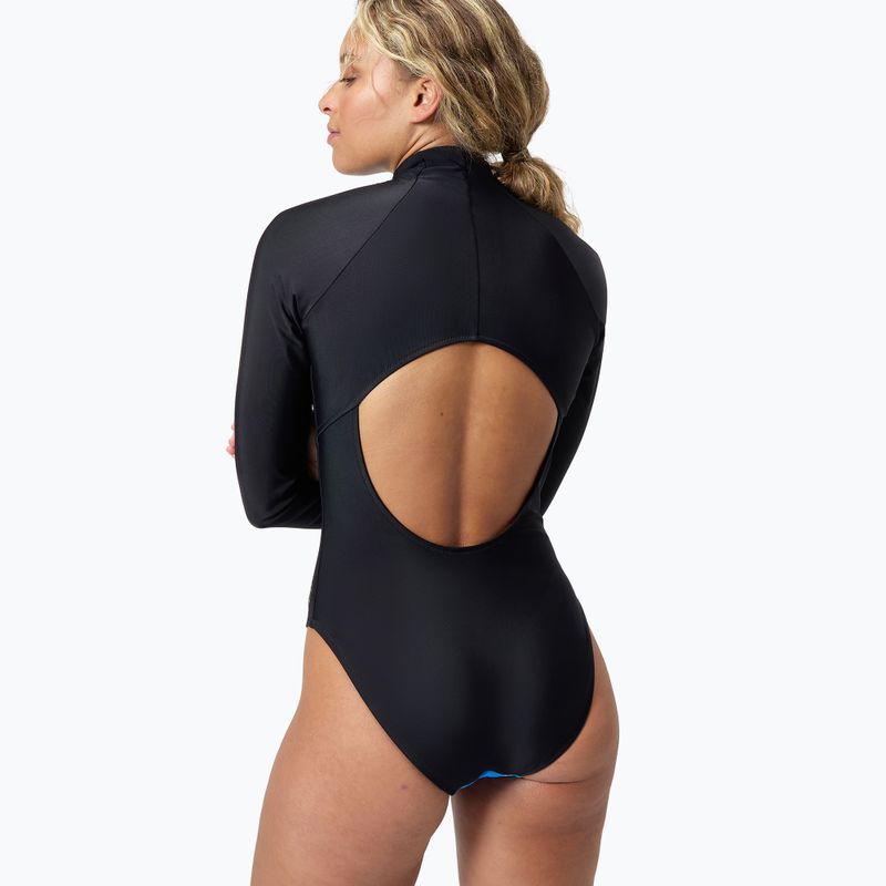 Dámské jednodílné plavky Speedo Printed LS Zip One Piece rapture glow/dark teal 5
