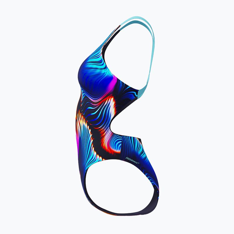 Dámské jednodílné plavky Speedo Allover Digital Leaderback lava blur/speedo black 4