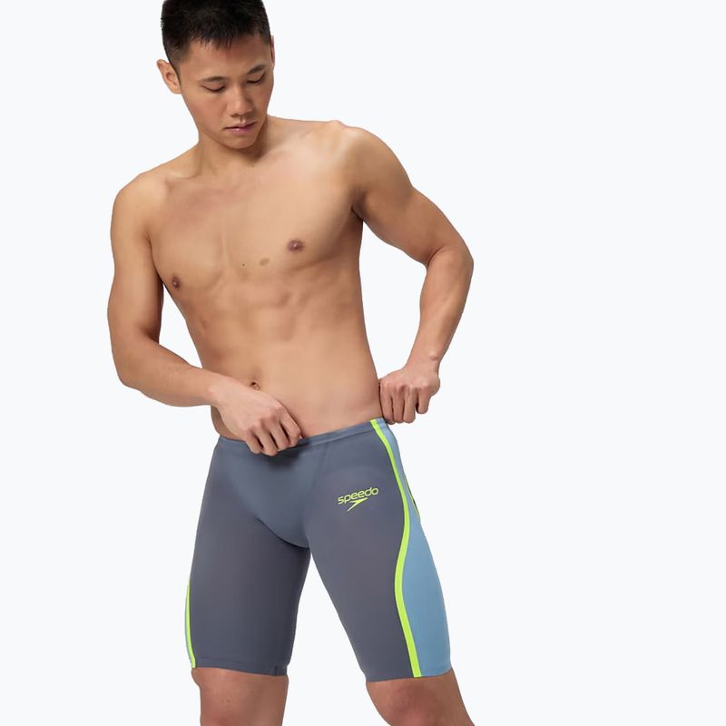 Pánské plavecké jammery Speedo Fastskin LZR Intent 2.0 Jammer grey lead/acadia blue/hyper yellow 4