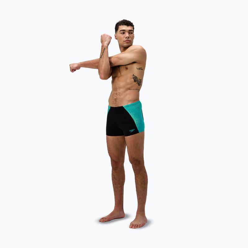 Pánské plavecké boxerky Speedo Endurance+ MAX Splice Aquashort black/turquoise gem 2