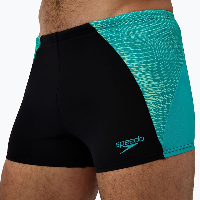 Pánské plavecké boxerky Speedo Endurance+ MAX Splice Aquashort black/turquoise gem 5
