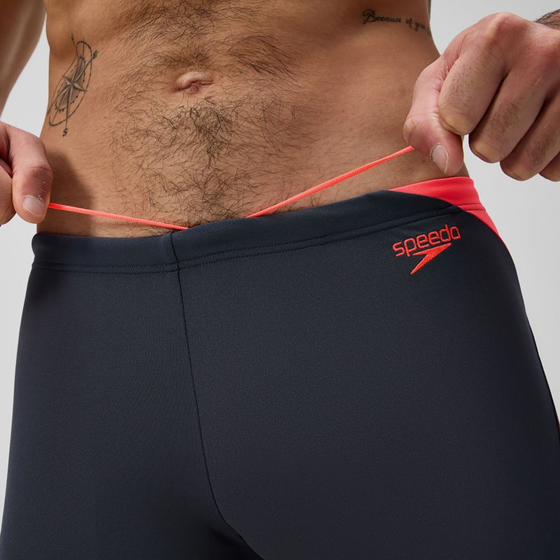Pánské plavecké boxerky Speedo Hyper Boom Splice grey lead/neon coral 6