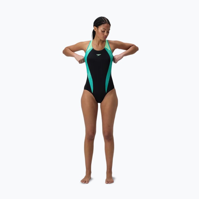 Dámské jednodílné plavky Speedo Placement Laneback turquoise gem 2