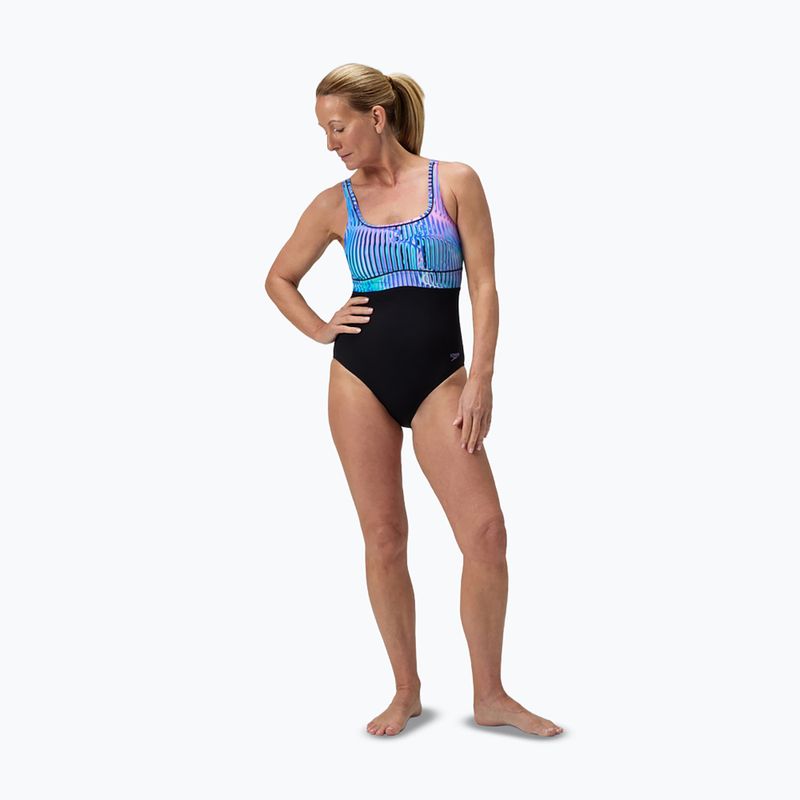 Dámské jednodílné plavky Speedo Shaping Contour Eclipse Printed indigo glow  2