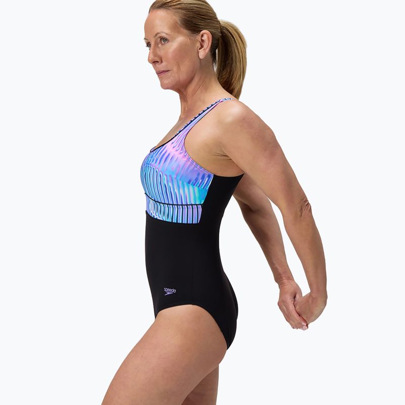 Dámské jednodílné plavky Speedo Shaping Contour Eclipse Printed indigo glow  4