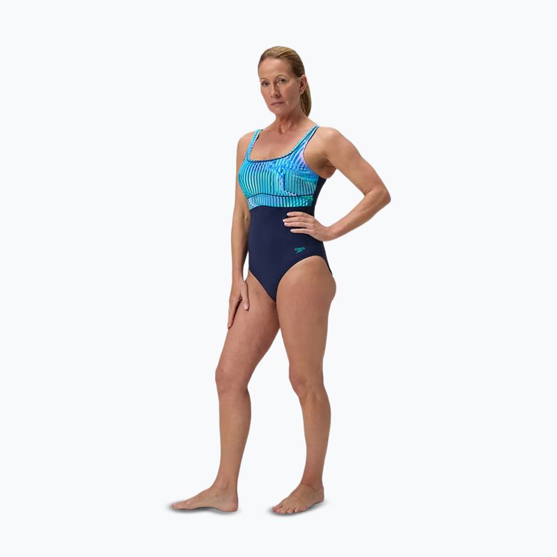 Dámské jednodílné plavky Speedo Shaping Contour Eclipse Printed turquoise gem 2