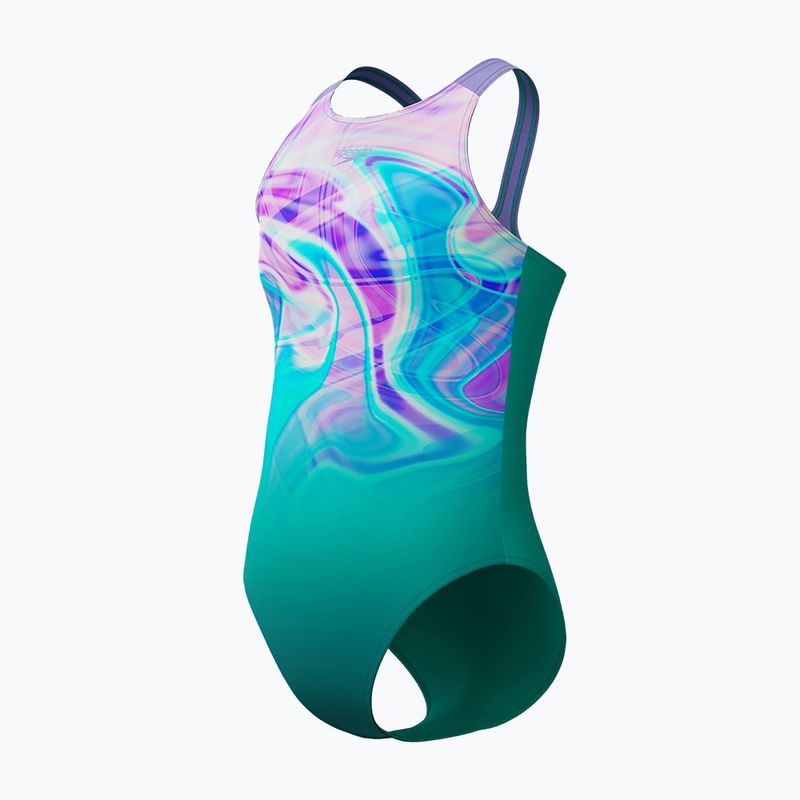Dámské jednodílné plavky Speedo Printed Pulseback turquoise gem 3