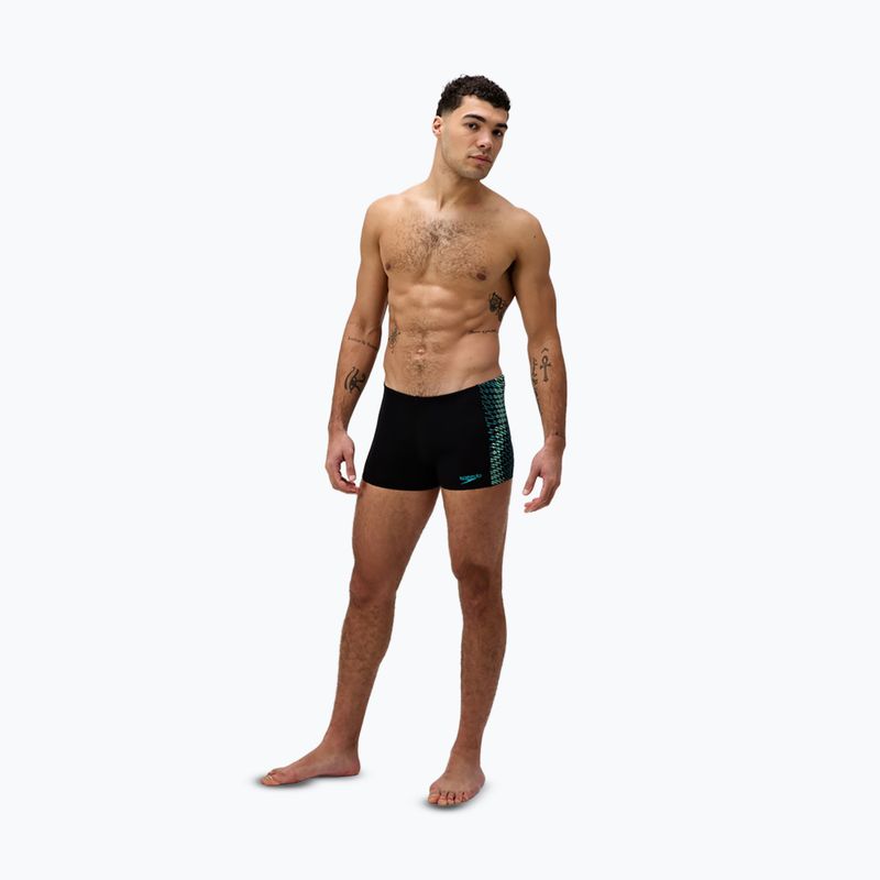 Pánské plavecké boxerky Speedo Endurance+ Tech Panel Aquashort black/turquoise gem 2