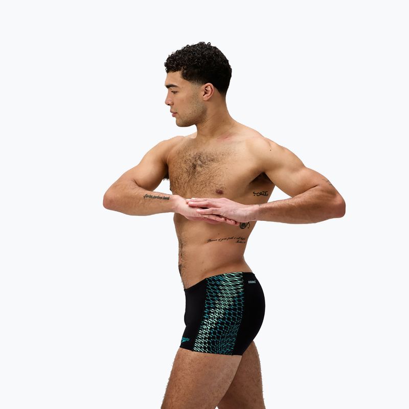 Pánské plavecké boxerky Speedo Endurance+ Tech Panel Aquashort black/turquoise gem 4