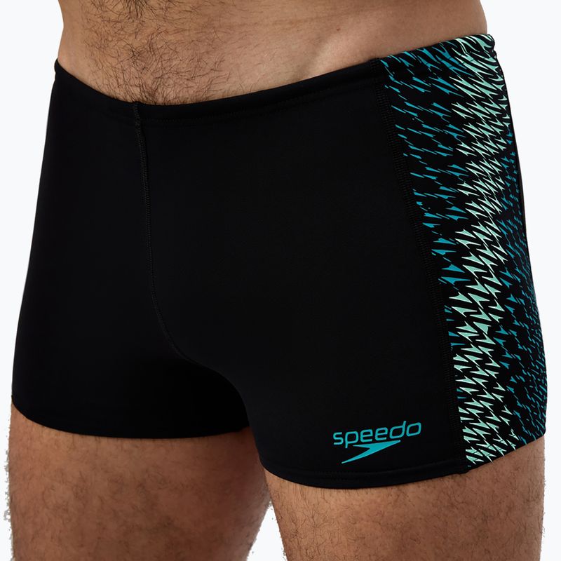 Pánské plavecké boxerky Speedo Endurance+ Tech Panel Aquashort black/turquoise gem 5