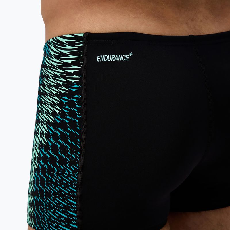 Pánské plavecké boxerky Speedo Endurance+ Tech Panel Aquashort black/turquoise gem 7