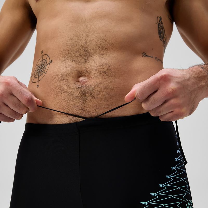 Pánské plavecké boxerky Speedo Medley Logo Aquashort black/alfalfa green 6