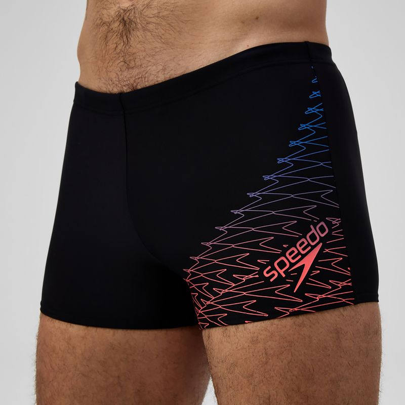 Pánské plavecké boxerky Speedo Medley Logo Aquashort black/neon coral 5