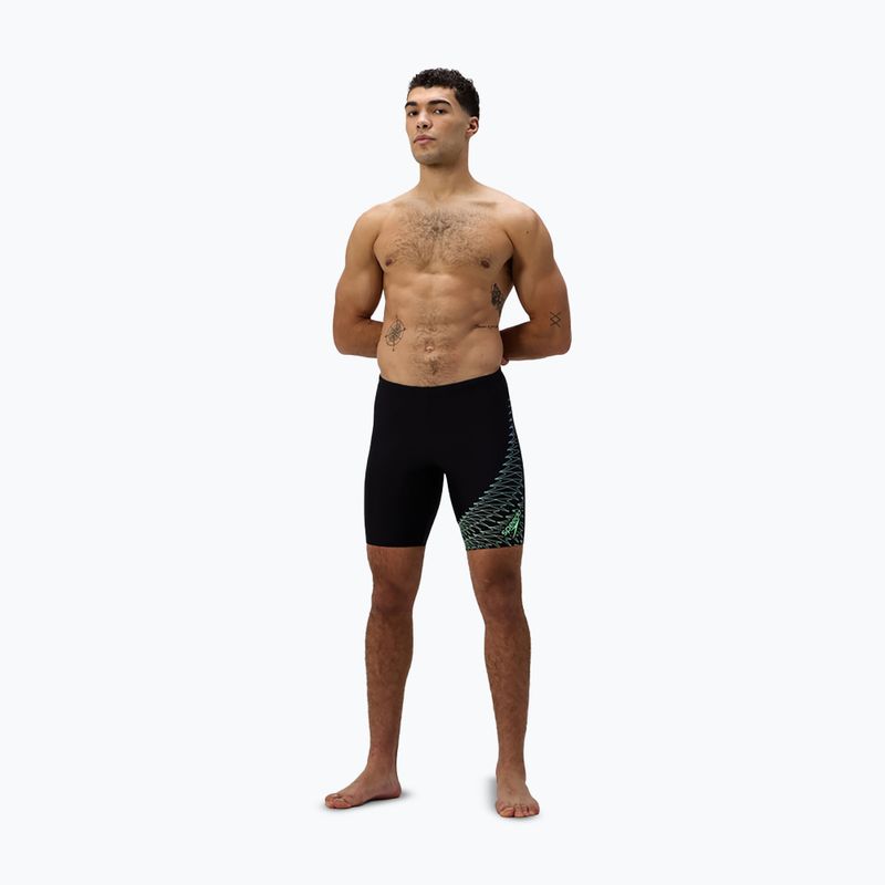 Pánské plavecké jammery Speedo Medley Logo Jammer black/alfalfa green 2