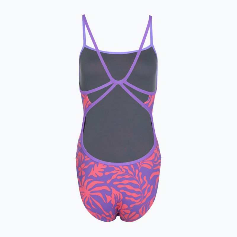 Dámské jednodílné plavky Speedo FL Printed Web Back coral cluster/indigo glow 2