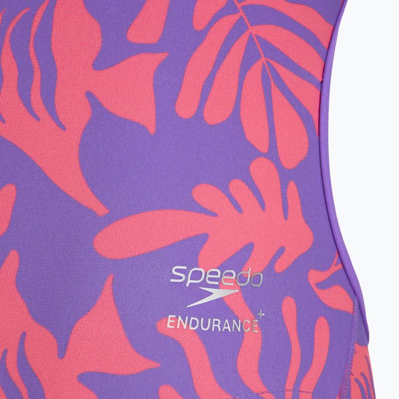 Dámské jednodílné plavky Speedo FL Printed Web Back coral cluster/indigo glow 3
