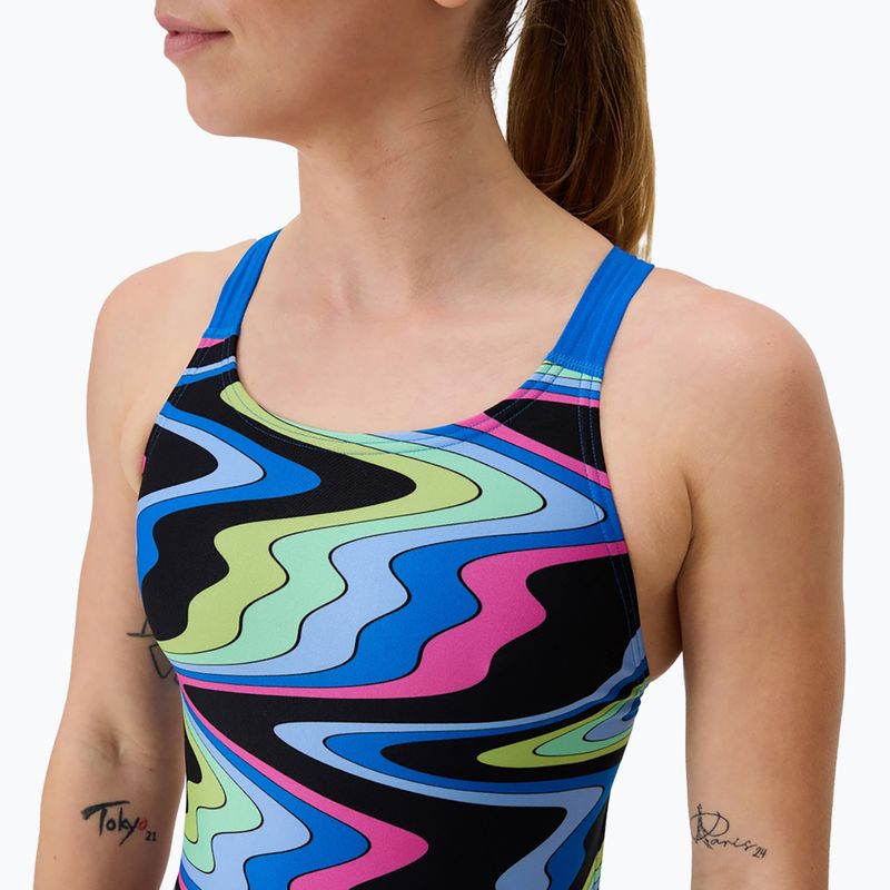 Dámské jednodílné plavky Speedo FL Printed Leaderback ripple melody/lagoon blue 4