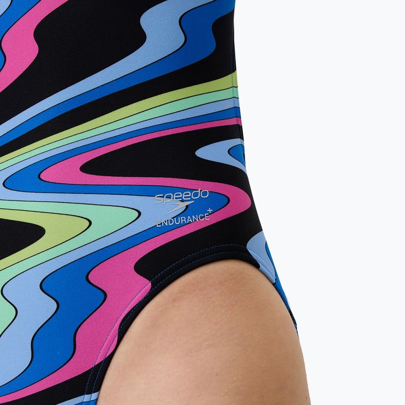Dámské jednodílné plavky Speedo FL Printed Leaderback ripple melody/lagoon blue 6