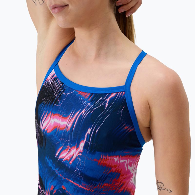 Dámské jednodílné plavky Speedo FL Printed Turnback electro static/lagoon blue 4