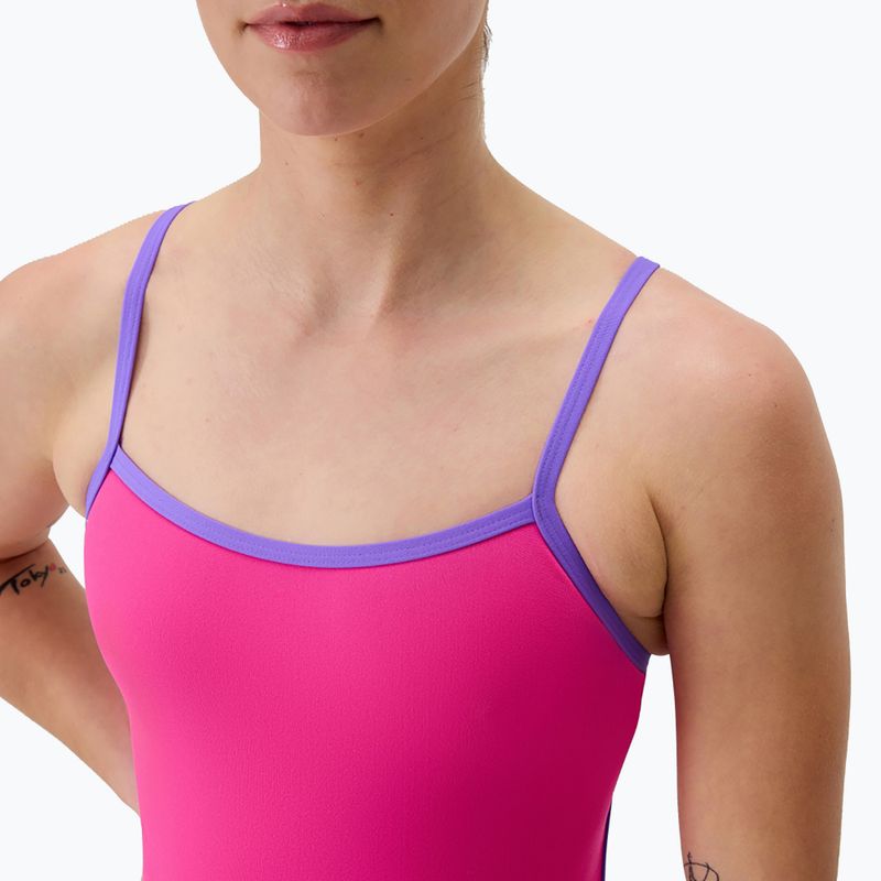 Dámské jednodílné plavky Speedo FL Solid Tri Back flare pink/indigo glow 4