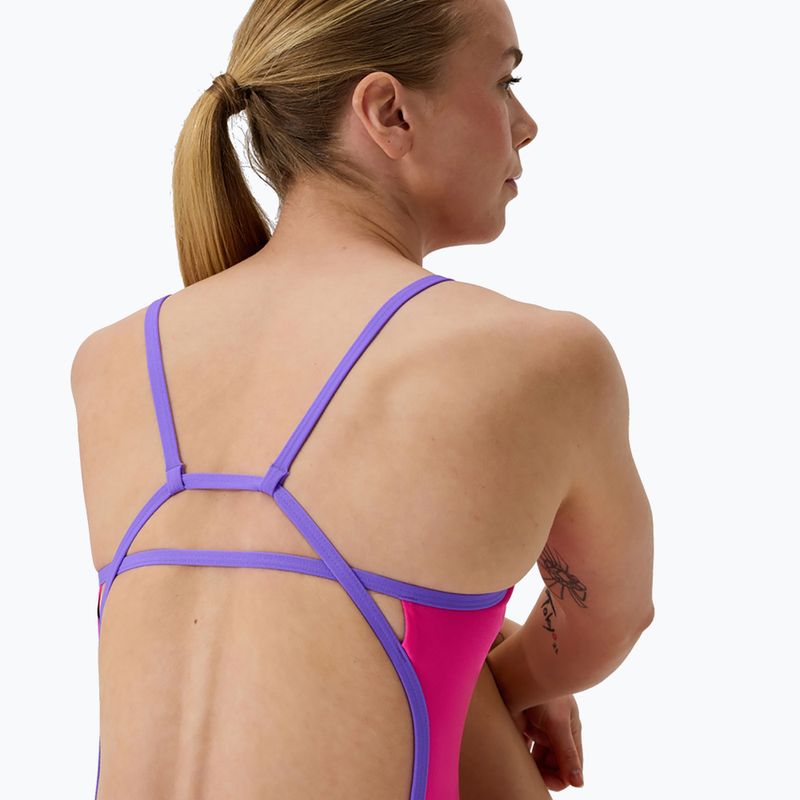 Dámské jednodílné plavky Speedo FL Solid Tri Back flare pink/indigo glow 5