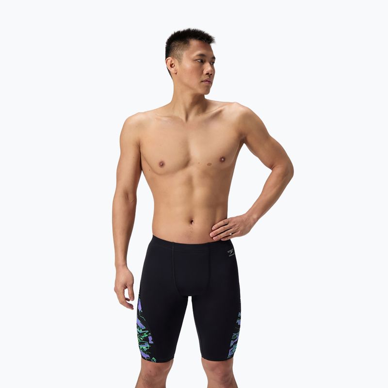 Pánské plavecké jammery Speedo ML Printed Side Spliced gloral glitch/black floral glitch/black