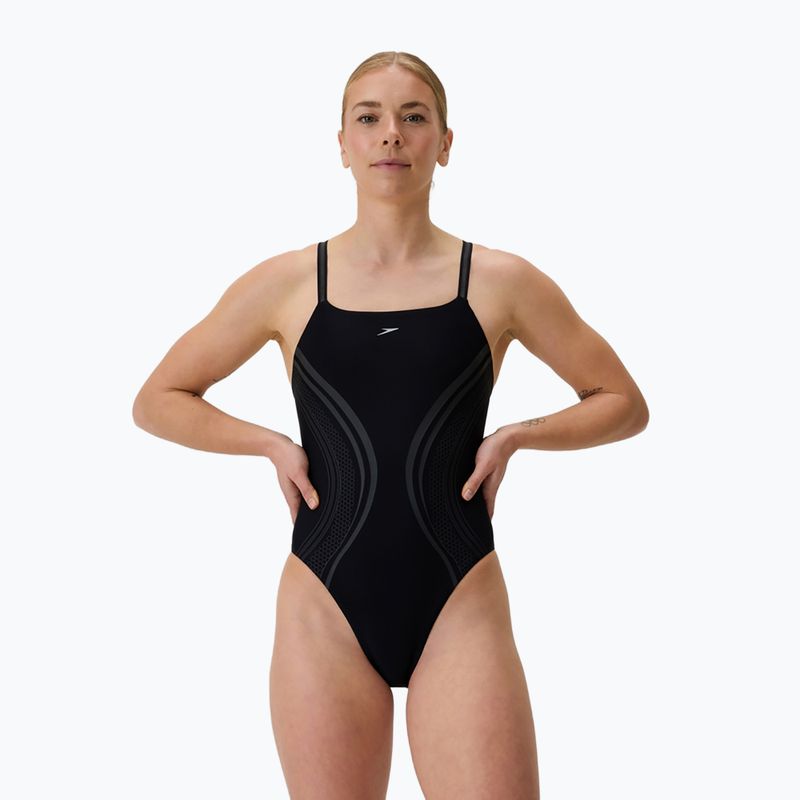 Dámské jednodílné plavky Speedo Printed Active Back black