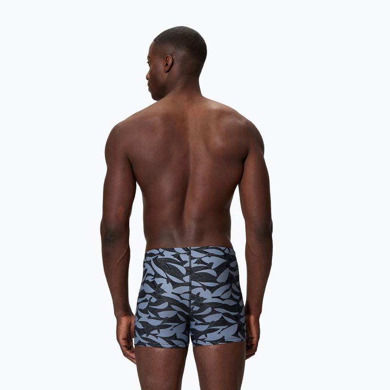 Pánské plavecké boxerky Speedo Print Beachstar Square Leg Anthracite/Coin Grey 2