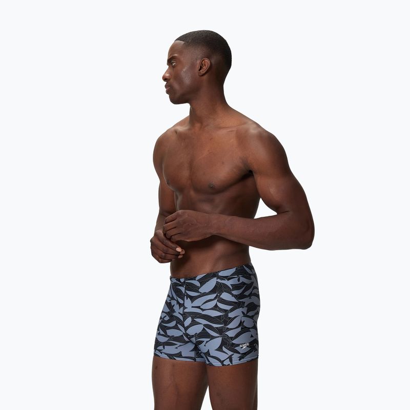 Pánské plavecké boxerky Speedo Print Beachstar Square Leg Anthracite/Coin Grey 3
