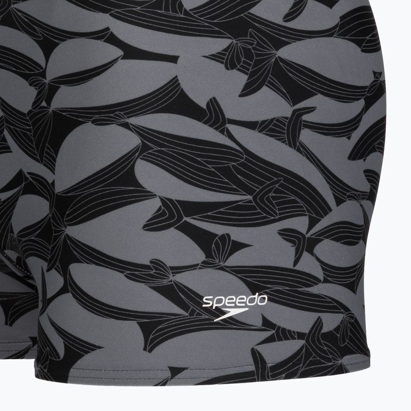 Pánské plavecké boxerky Speedo Print Beachstar Square Leg Anthracite/Coin Grey 8
