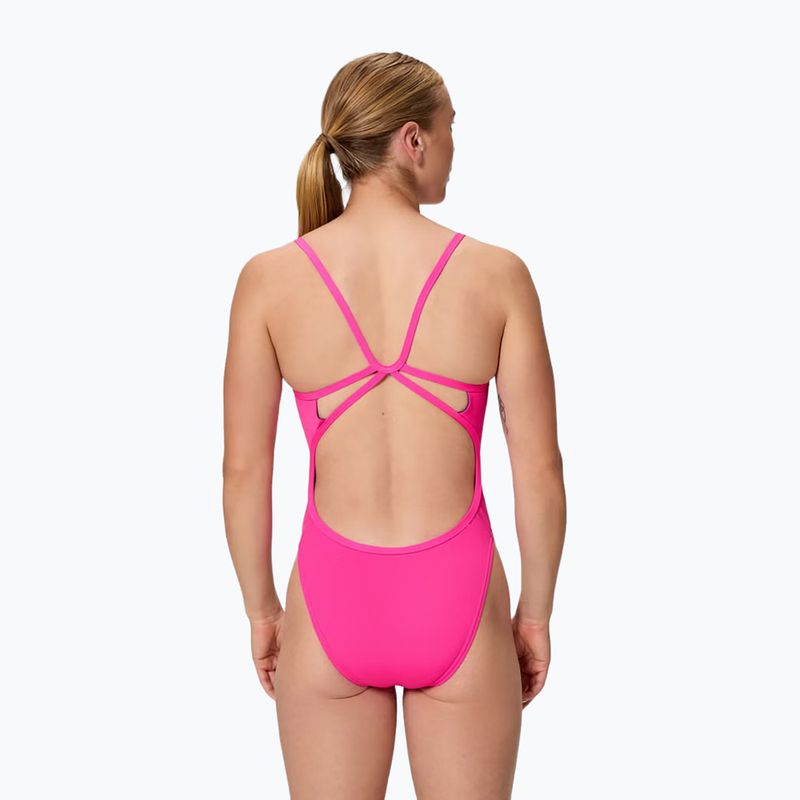 Dámské jednodílné plavky Speedo Solid Web punchy pink 2