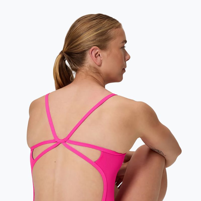Dámské jednodílné plavky Speedo Solid Web punchy pink 4
