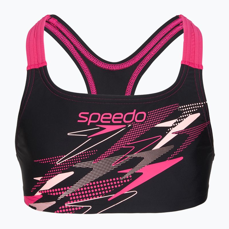 Dvoudílné dětské plavky Speedo Medley Logo Racerback 2pc anthracite/pink 3