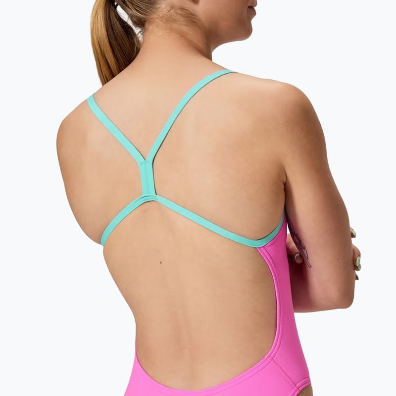 Dámské jednodílné plavky Speedo FL Solid V-Back 2.0 neon flamingo 4