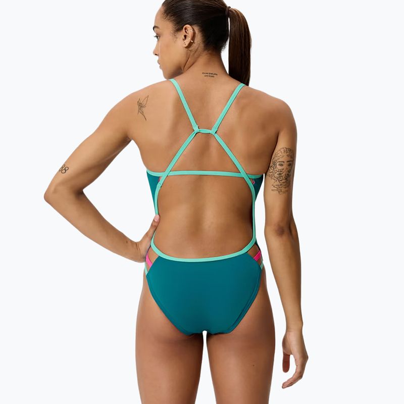 Dámské jednodílné plavky Speedo Solid Tri peacock 2