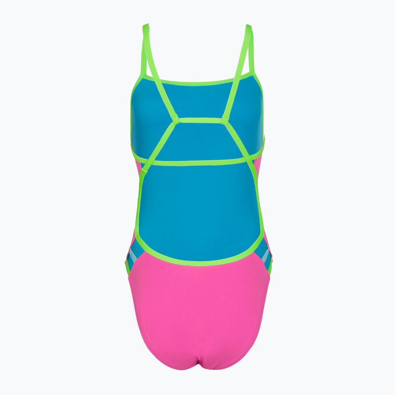Dámské jednodílné plavky Speedo Solid Tri neon flamingo 2
