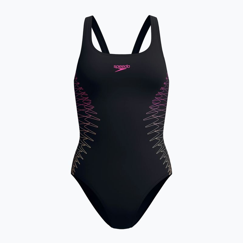 Dámské jednodílné plavky Speedo Placement Muscleback anthracite/clover 6