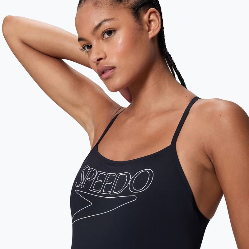 Dámské jednodílné plavky Speedo Endurance+ Logo Thin Strap anthracite 4