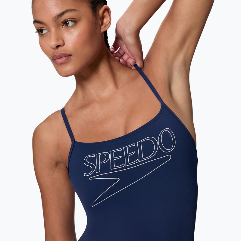 Dámské jednodílné plavky Speedo Endurance+ Logo Thin Strap peacoat 4
