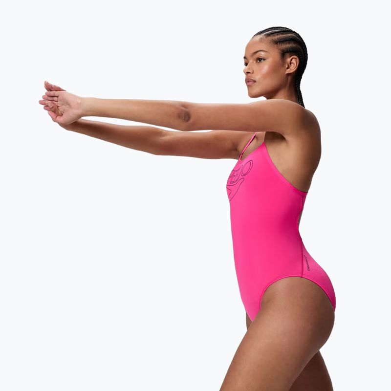 Dámské jednodílné plavky Speedo Endurance+ Logo Thin Strap margarita pink 3